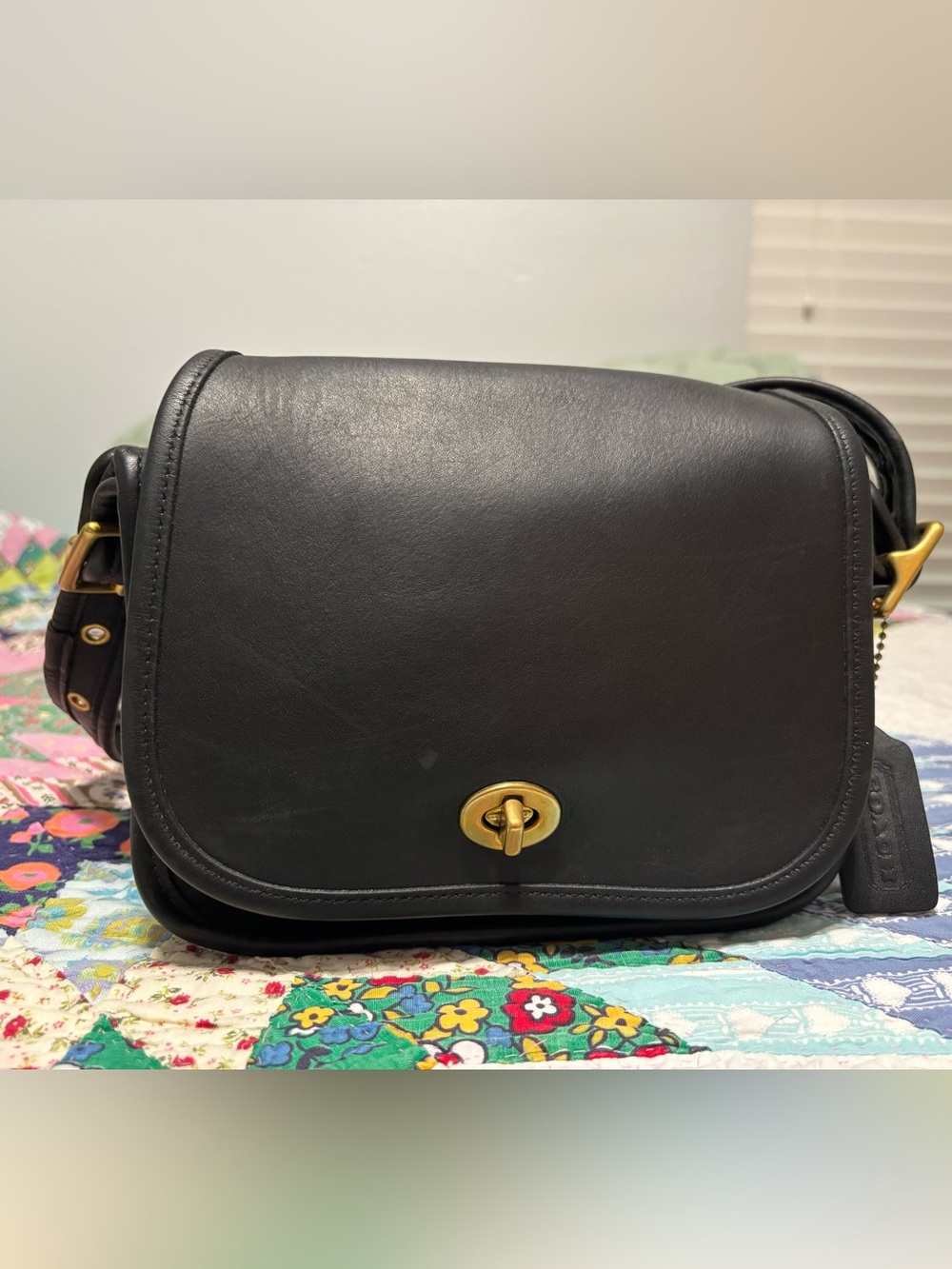 Vintage Coach Black Legacy Small Flap Crossbody J6C-9965
